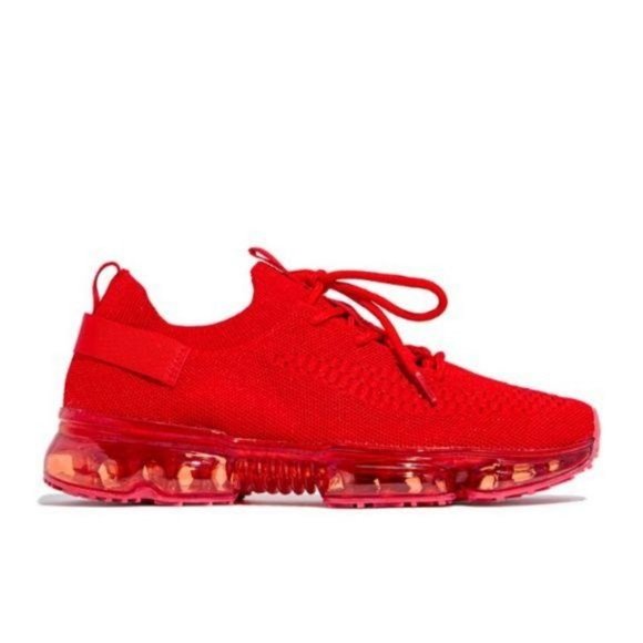 !! NEW !! Slip On Flyknit Sneakers in Red - Picture 3 of 10